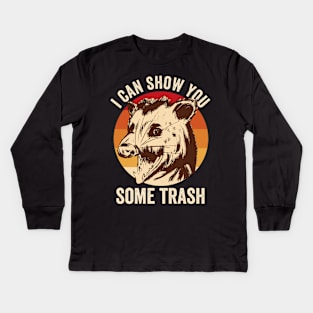 I Can Show You Some Trash Opossum Kids Long Sleeve T-Shirt